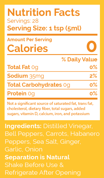 Hot Ginger Nutrition Facts